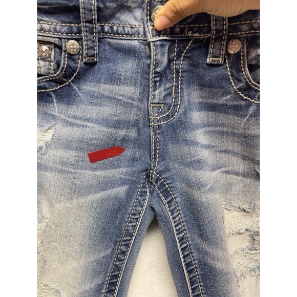 Miss Me Signature Skinny Women's Size 26 Patched Distressed Rhineston Jeans - Picture 14 of 14